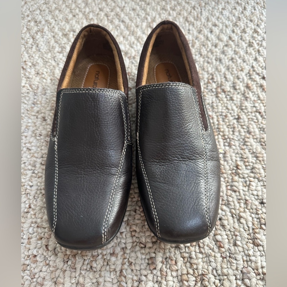 Natural Soul by Naturalizer Brown Leather Slip-On Shoes size 7.5W